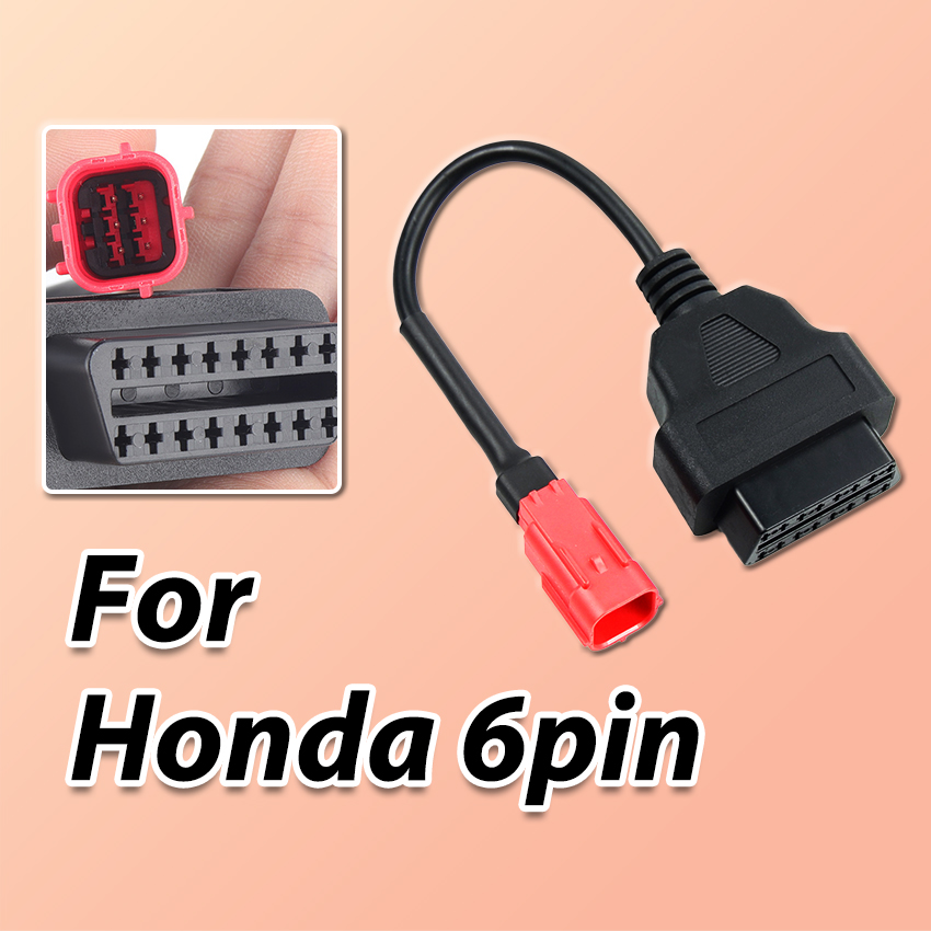 Xsentuals Honda 6pin/4pin to OBD2 Diagnostic Scanner Cable Combo