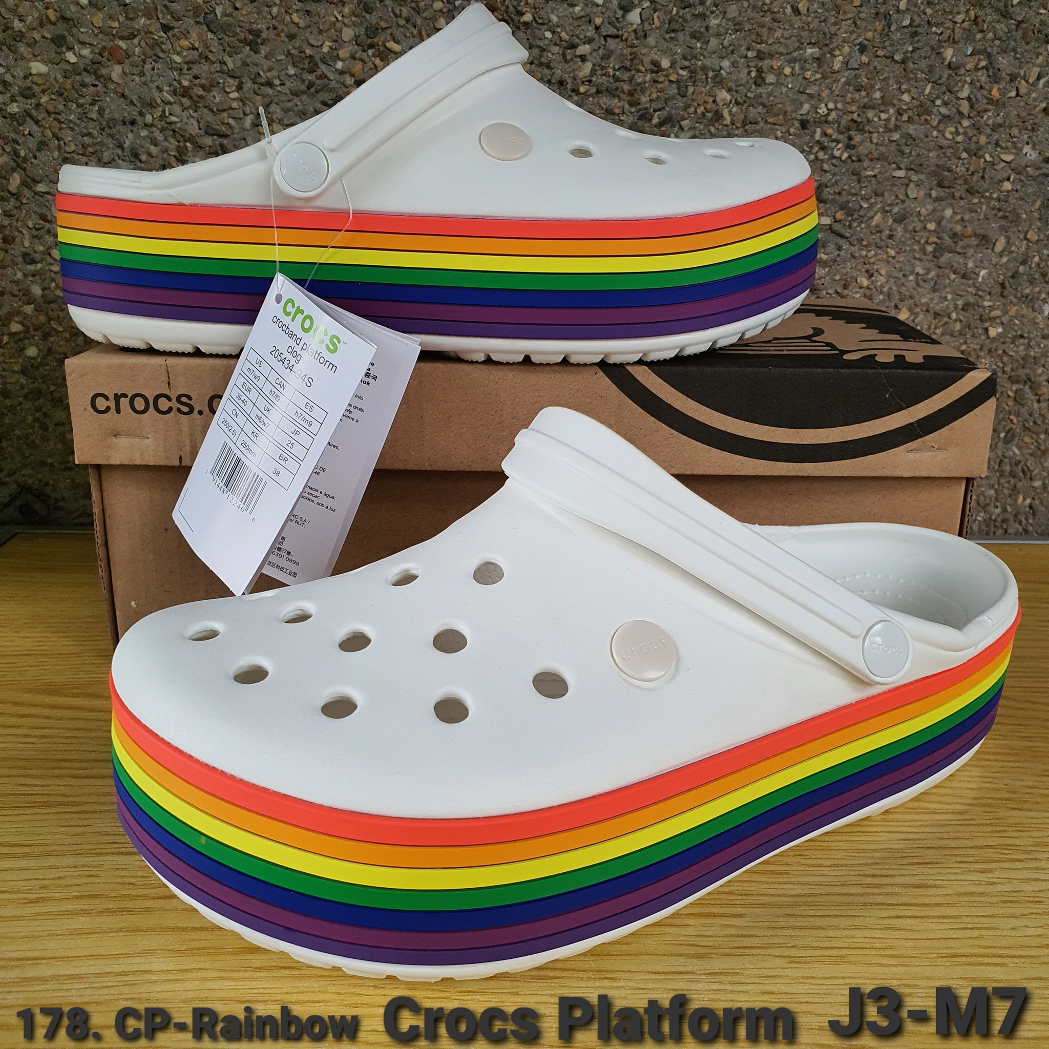 crocs rainbow platform