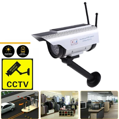 【Ready in stock】Solar Power Dummy Camera Security Waterproof Fake Camera Outdoor Indoor Bullet LED Light Monitor CCTV Surveillance Camera