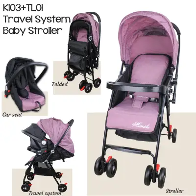 K103 Stroller Travel system With Baby Infant Car seat Reversible Handle