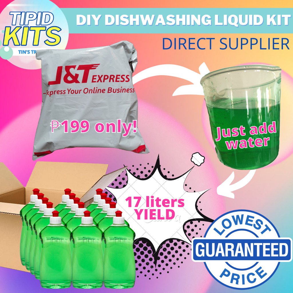 TIPID KITS PREMIUM DISHWASHING LIQUID KIT DIY 8/17 LITERS YIELD (Gon's