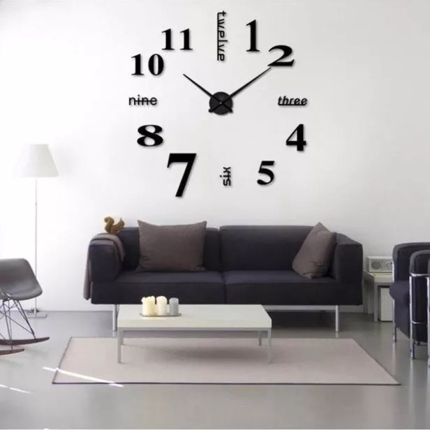 Mute Round Shape Quartz Wall Clock Sticker Home Decorative Clock Wall Clocks MelysUS Frameless DIY Wall Clock