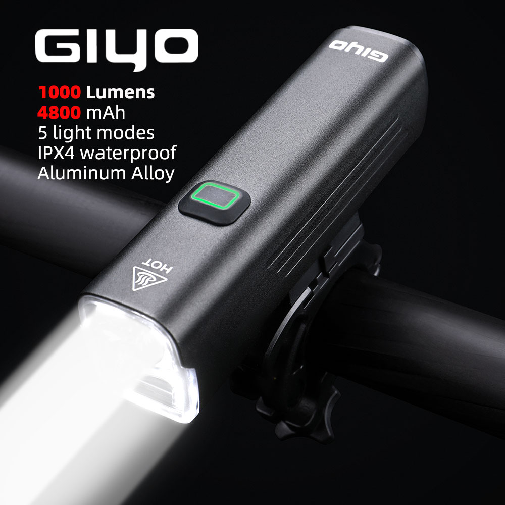 Giyo Night Cycling 1000 Lumen Front Light USB Charge 4800mAh Bicycle
