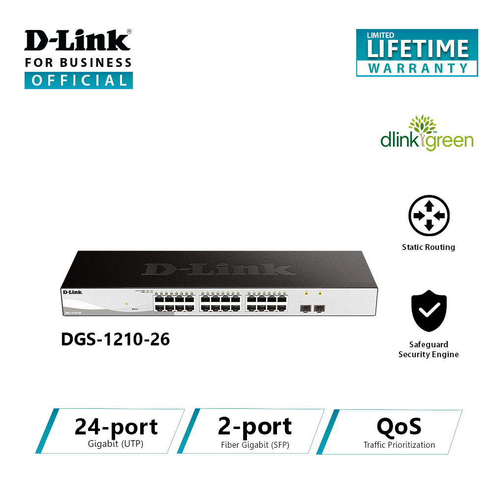 D-Link DGS-1210-26 : 26-Port Layer 2 Smart Managed Gigabit Switch ...