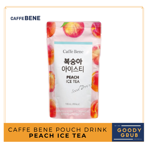 Korean Caffe Bene Juice Ade Pouch Drink 190ML Peach , Bluelemon