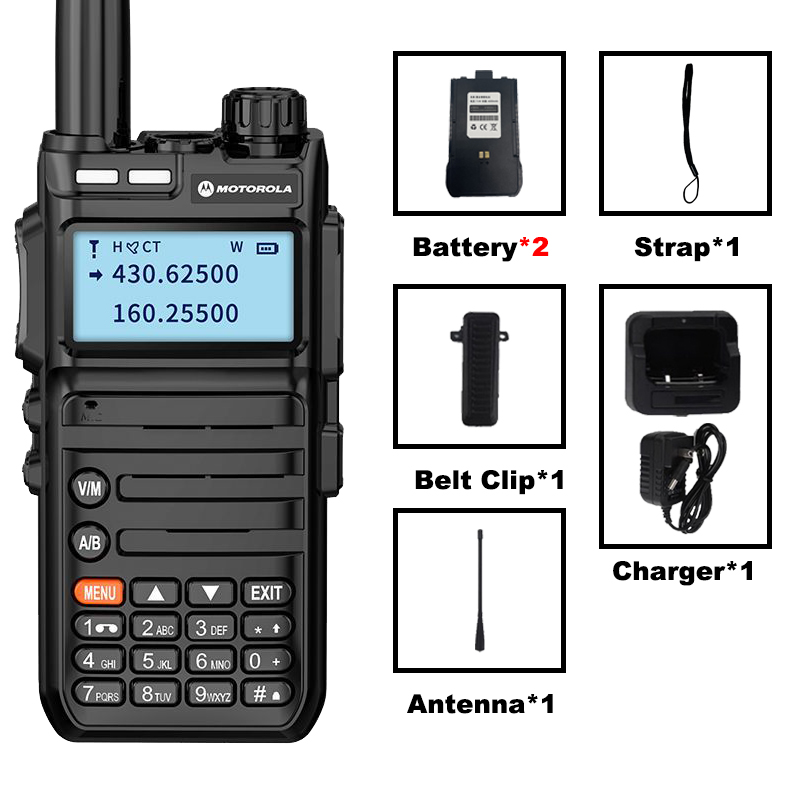 【free headphones】Motorola X9 Walkie-talkies Portable VHF/UHF FM ...