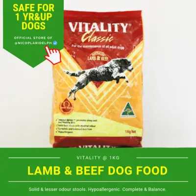 Vitality Classic Lamb and Beef Flavor for Adult Dogs (1kg)