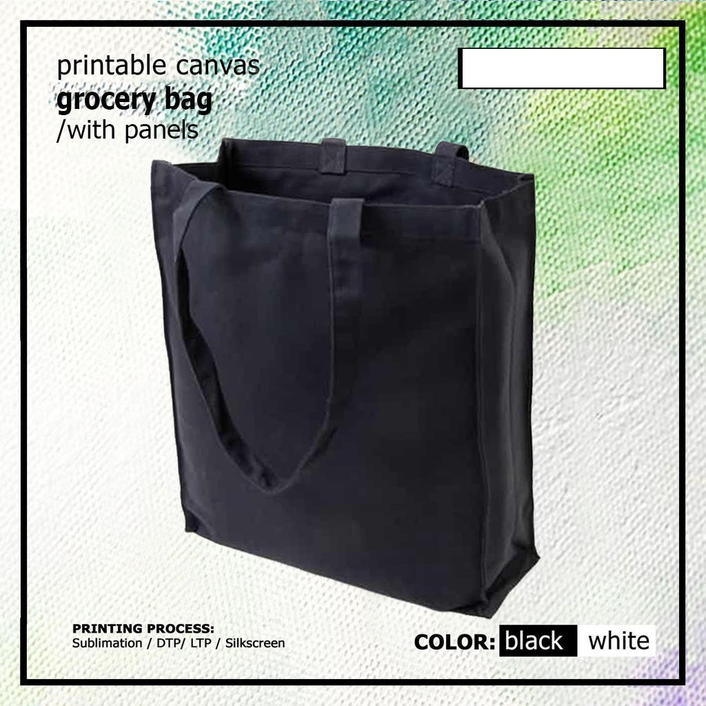 MONTEZA PRINTABLE Grocery Bag - BLACK - Plain Canvas | Lazada PH