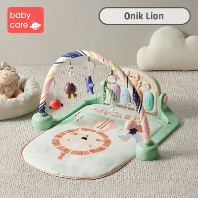 babycare Baby Play Gym With Music Play Mat Gaming Carpet Educational Rack Toys Musical Piano Soft Lighting Rattles Toys Activity Gym Playmats Infant Fitness