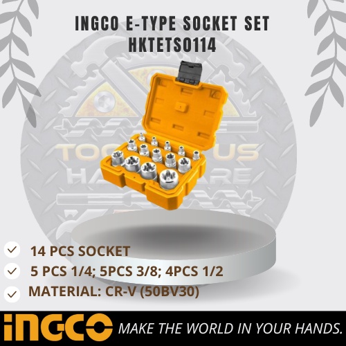 INGCO ETYPE Socket Set 14PCS/SET HKTETS0114 Lazada PH