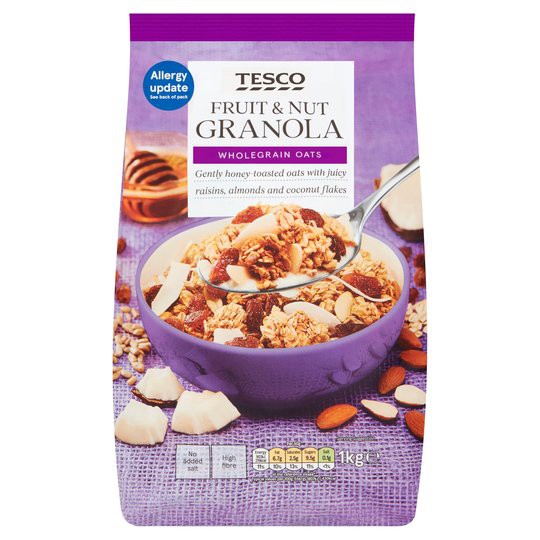 Tesco Granola Whole Grain Oats Fruit & Nut Granola 1KG / Super Berry