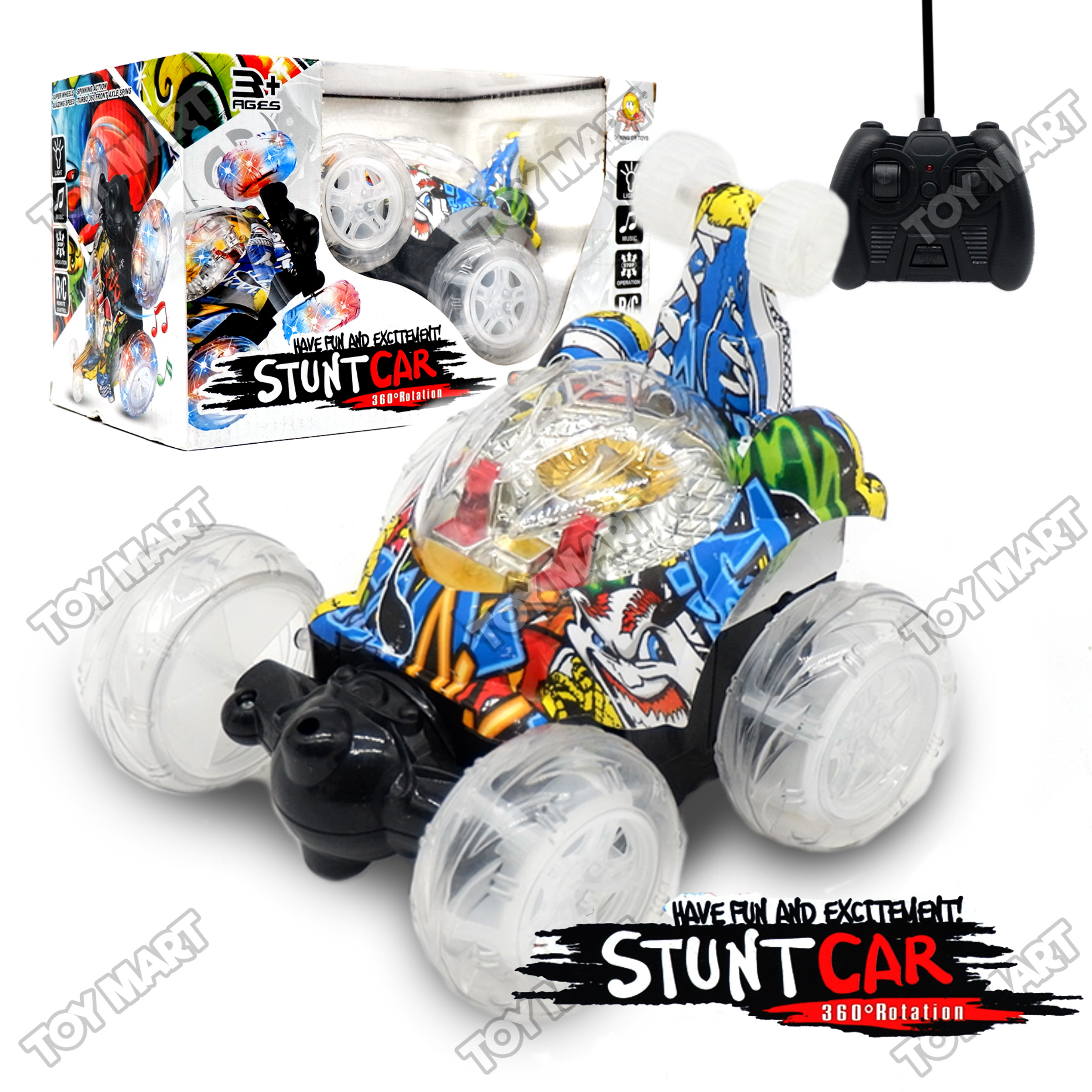 Graffito Stunt Car 360 Rotation Remote Controlled Vehicle Play Set