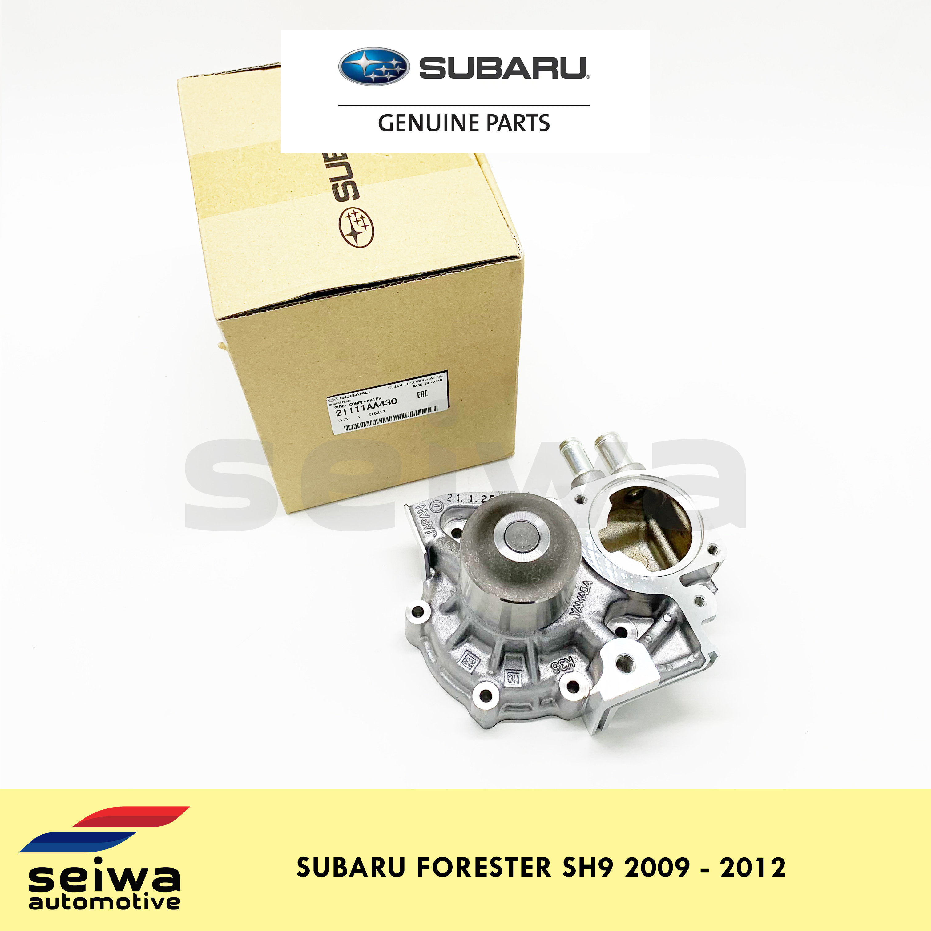 [2009 2012 SH9] Subaru Forester Water Pump Genuine Subaru Auto