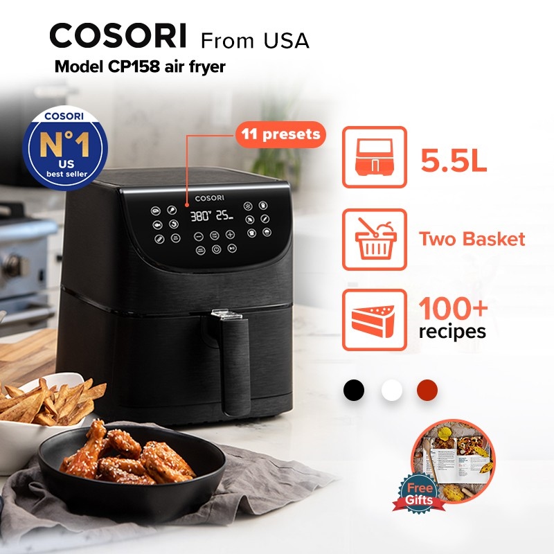 Cosori 5.5L (5.8 Quart) Pro Air Fryer CP158AF (Black) Lazada PH
