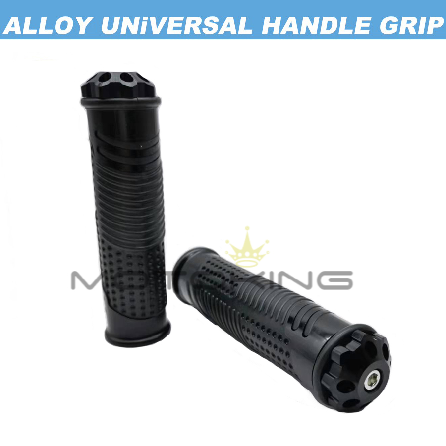 M King⭐Rubber Handle Grip with CNC Alloy Bar End Motorcycle Universal