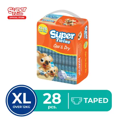 Super Twins Baby Diaper Big Pack XL 28's
