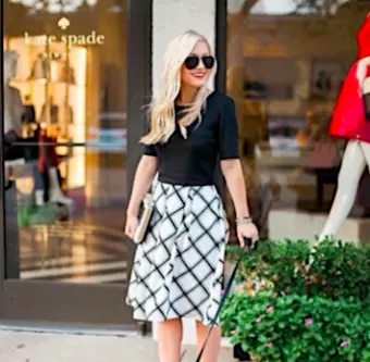 black and white skater dress