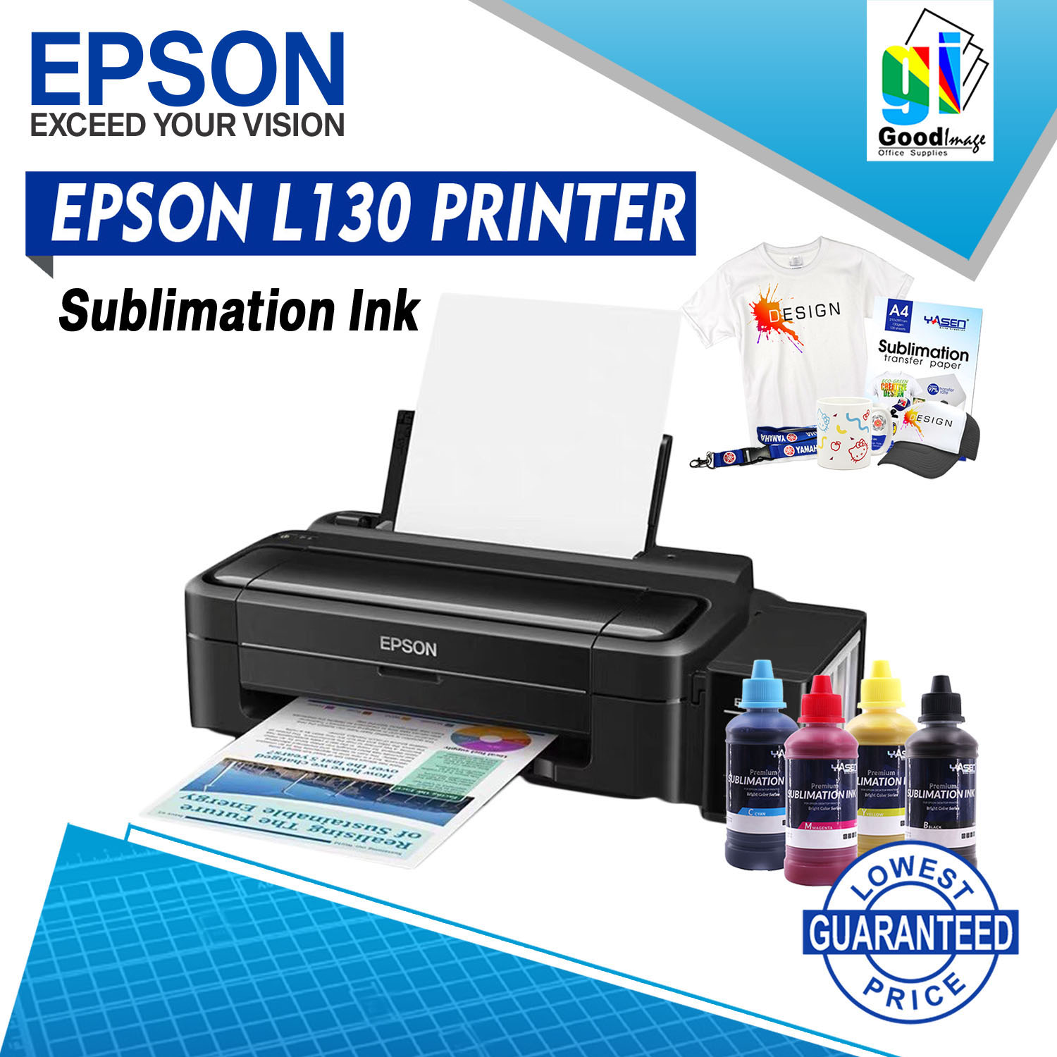 heden Vergadering Verslaafd EPSON L130 PRINTER WITH FREE YASEN SUBLIMATION INK 100ML | Lazada PH