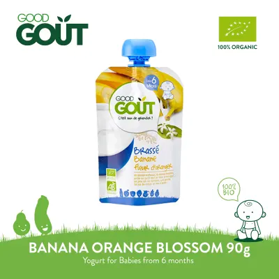 GOOD GOUT Banana Orange Blossom Yogurt 90g Organic Baby Food Yogurt for 6 months+