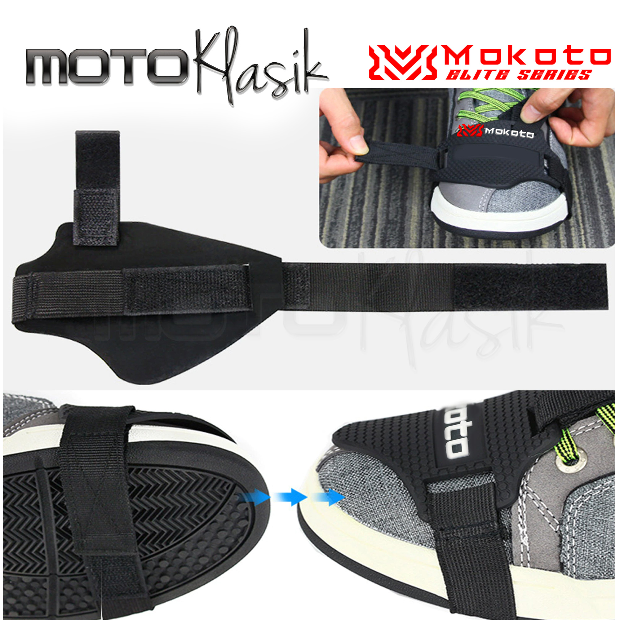 MOKOTO ELITE SERIES SHOE COVER SHIFTER W/LOGO MOTORCYCLE GEAR SHIFT PAD ADJUSTABLE SHOE BOOT