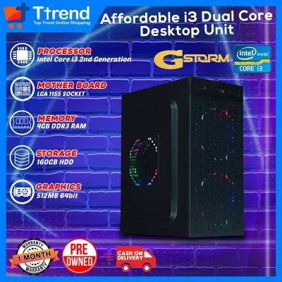 Desktop Gaming PC | Intel Core i3 4GB RAM 160GB HDD 512mb Video Card 300w Power Supply | Tgears R12 CPU Cooler , 120MM RGB FAN | Honeycomb Case | Affordable Gaming PC | TTREND