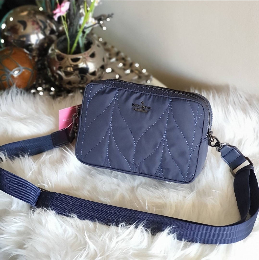 Guaranteed Authentic Kate Spade Ellie Double Zip Women's Nylon Camera Bag -  Grey