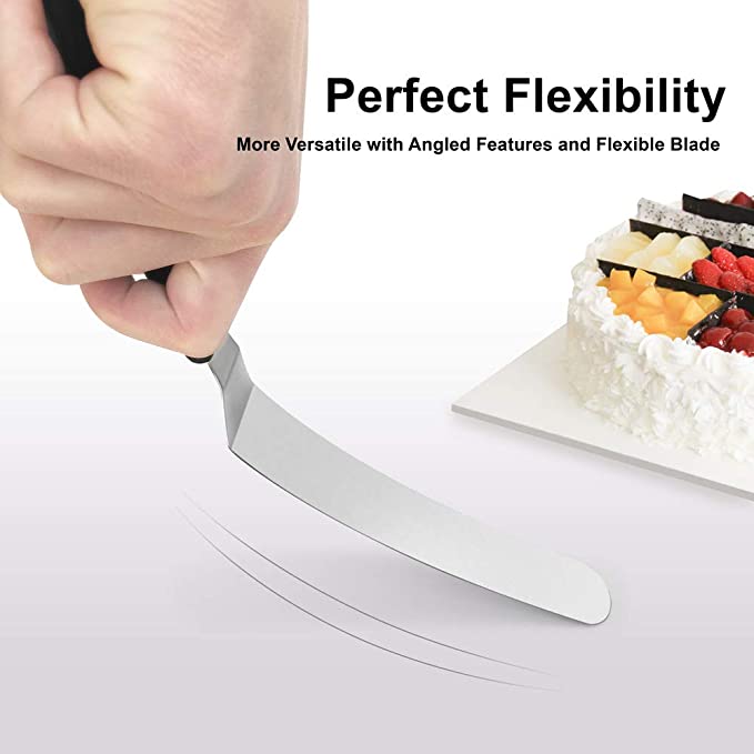 Icing Spatula, Professional Cake Angled Offset Spatula With Stainless Steel  Blade - Thickened Frosting Knife With Durable Plastic Handle For Cake  Decorating, Pastry & Baking - Temu