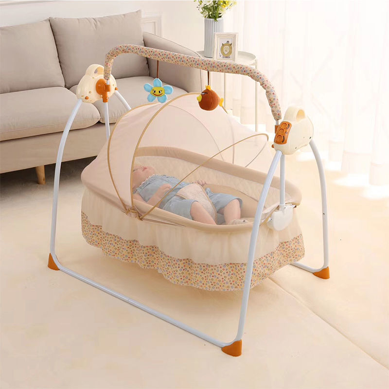 Electric cradle bed newborn baby rocking bed multifunctional foldable 0