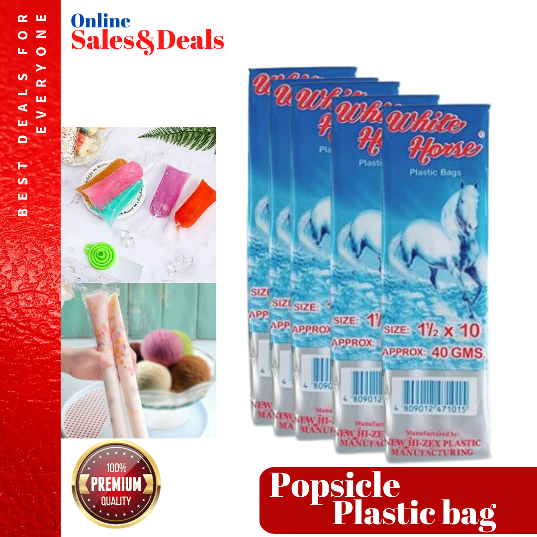 NEW White Horse Disposable Plastic Bags Ice Candy Plastic Bag 100pcs Perfect for ice candy