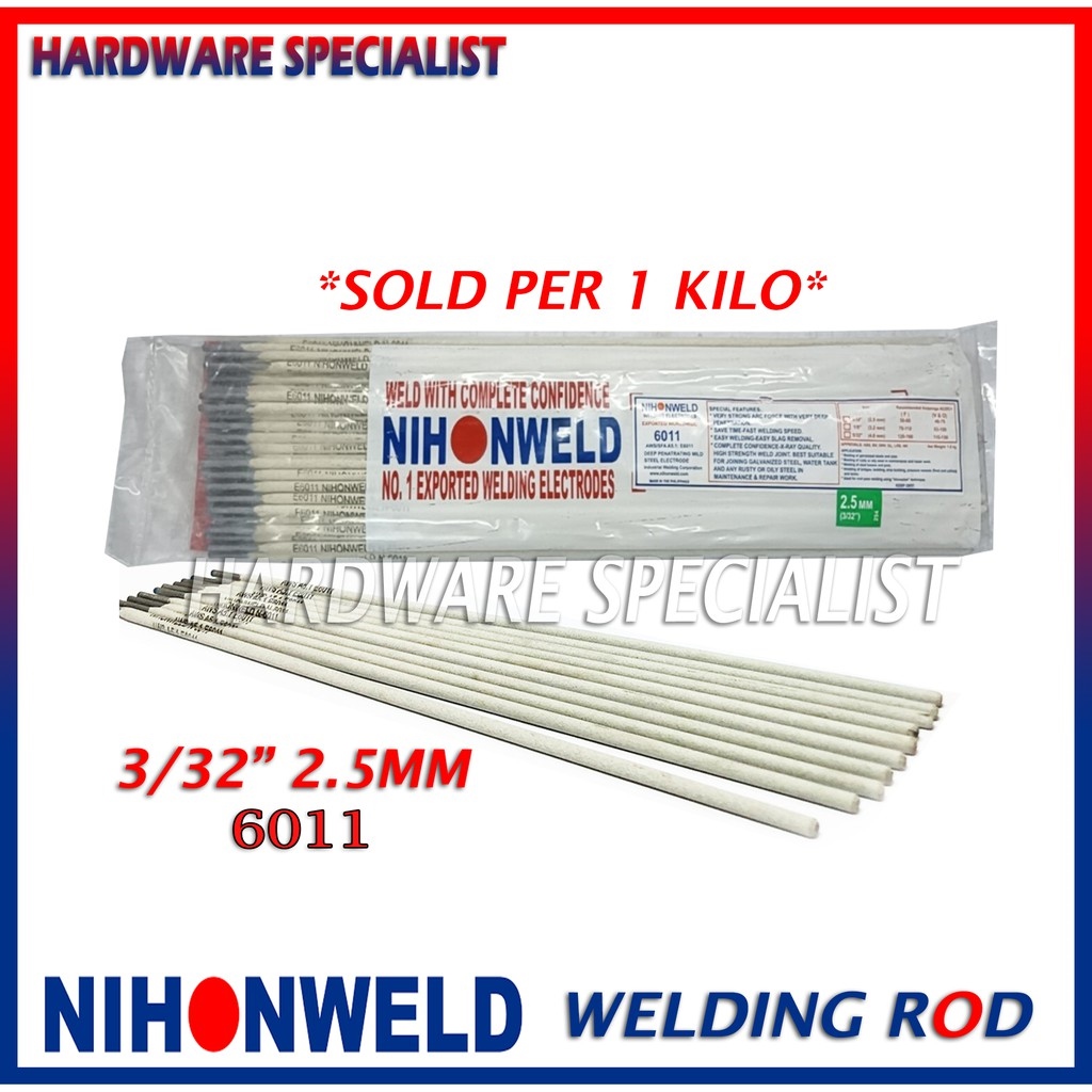 Nihonweld Welding Rod 6011 3/32 2.5MM xSOLD PER KILOx Original