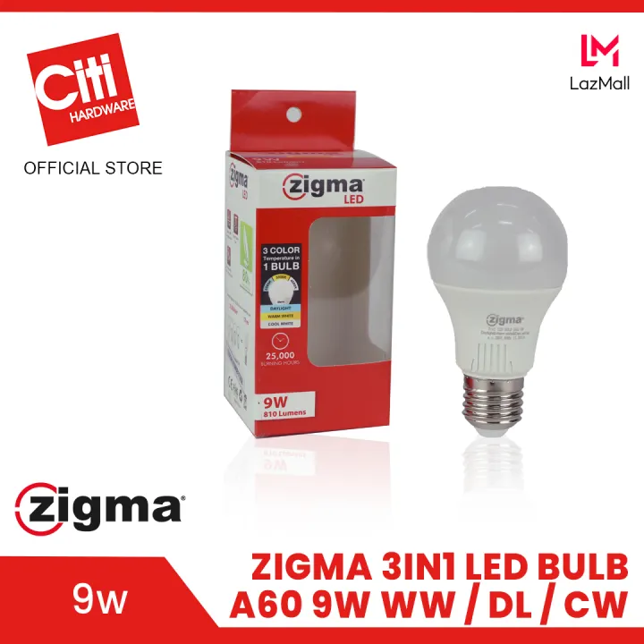 Zigma 3in1 Led Bulb A60 9w Ww Dl Cw Lazada Ph