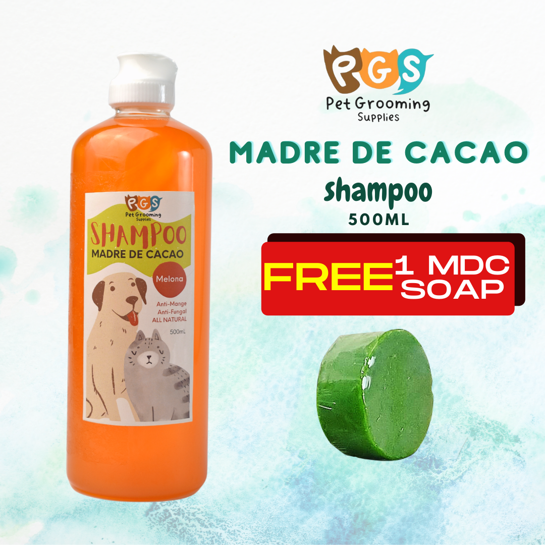 COD PET Madre De Cacao Shampoo For Dogs Melona Scent 500ml with Free 1