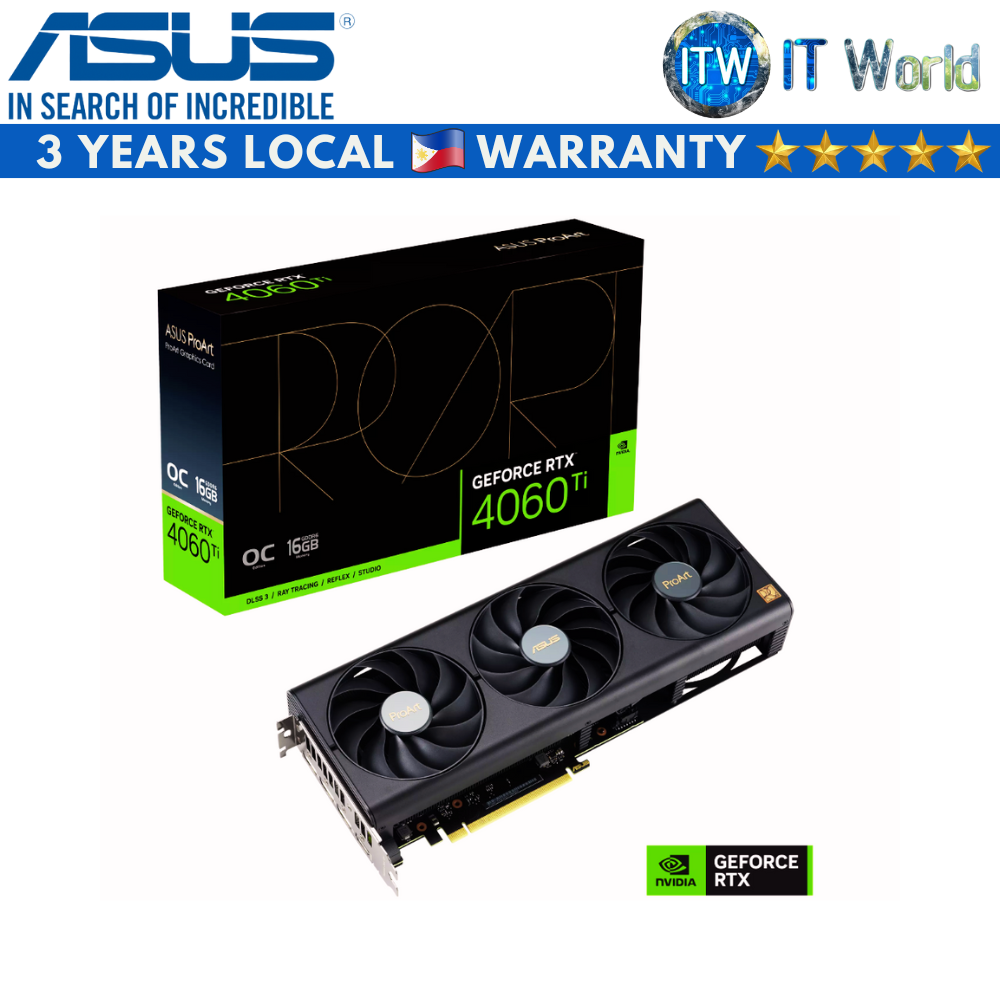 ITW | Asus ProArt Geforce RTX 4060 Ti OC Edition 16GB GDDR6