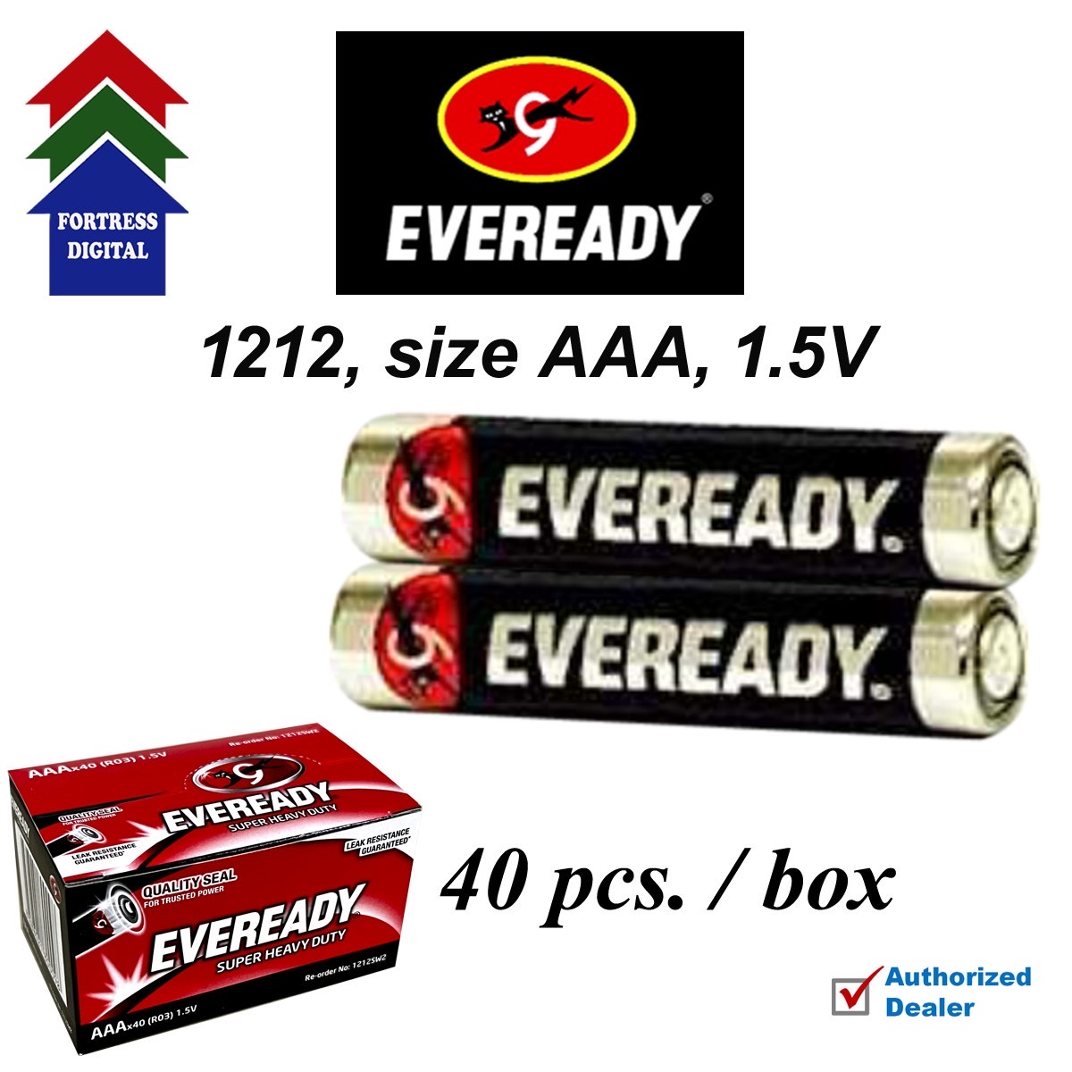 Eveready SUPER HEAVY DUTY size AAA battery 40 pcs per box GENUINE
