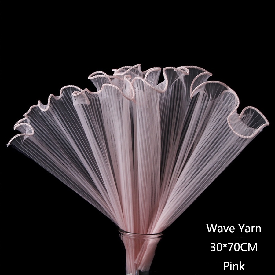 1pc Korean Style Wave Gauze Flower Wrapping Paper Material For Wrapping  Bouquets, Crimping Wave Gauze Flower Net Yarn
