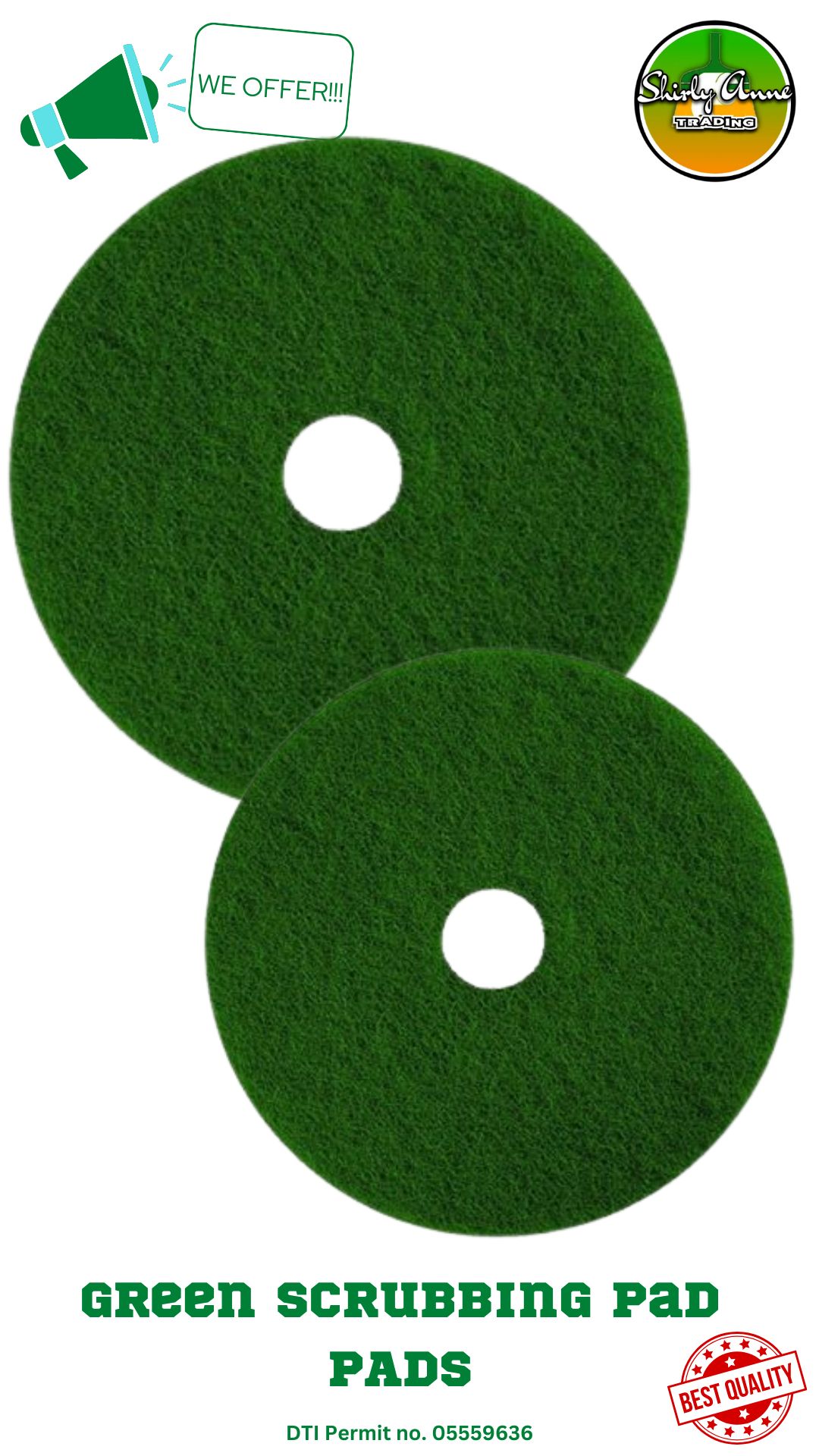 Green Floor Scrubbing Pads Ordinary and 3m brand 16inches & 20 inches