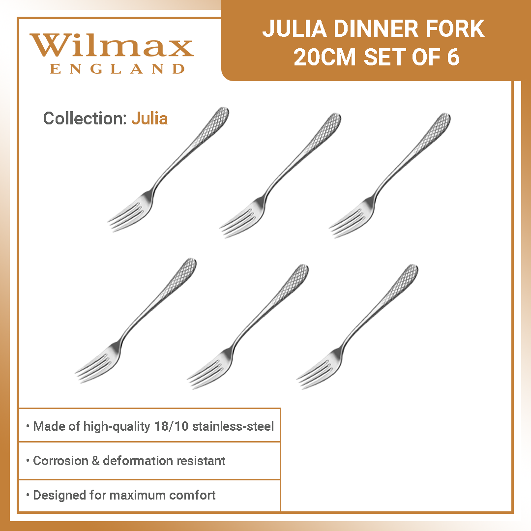 Wilmax Julia Dinner Fork 8'' / 20 cm Set of 6 (Colour Box) Lazada PH