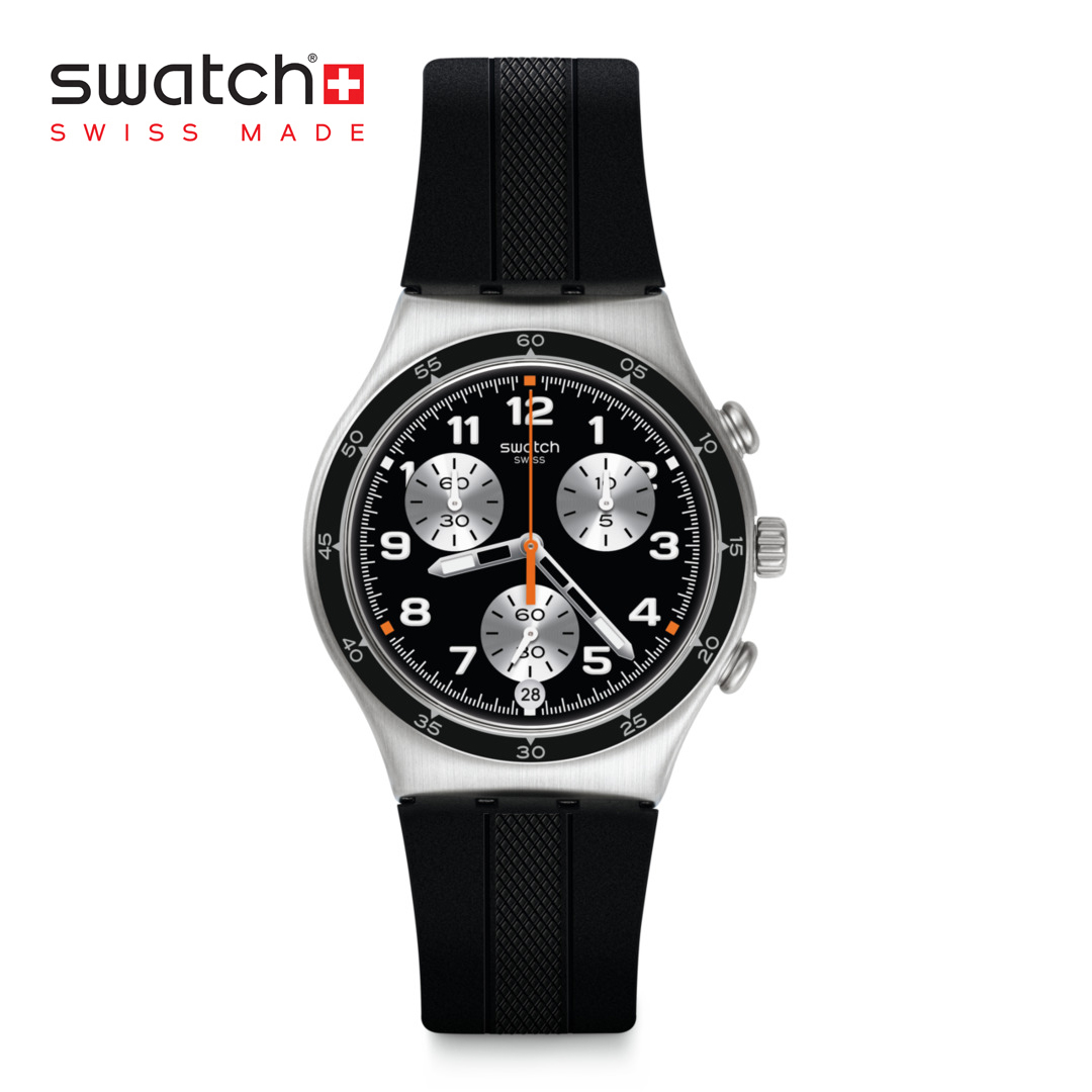 Swatch Irony Chrono APRES VOUS YCS598 Black Silicone Strap Watch Lazada PH