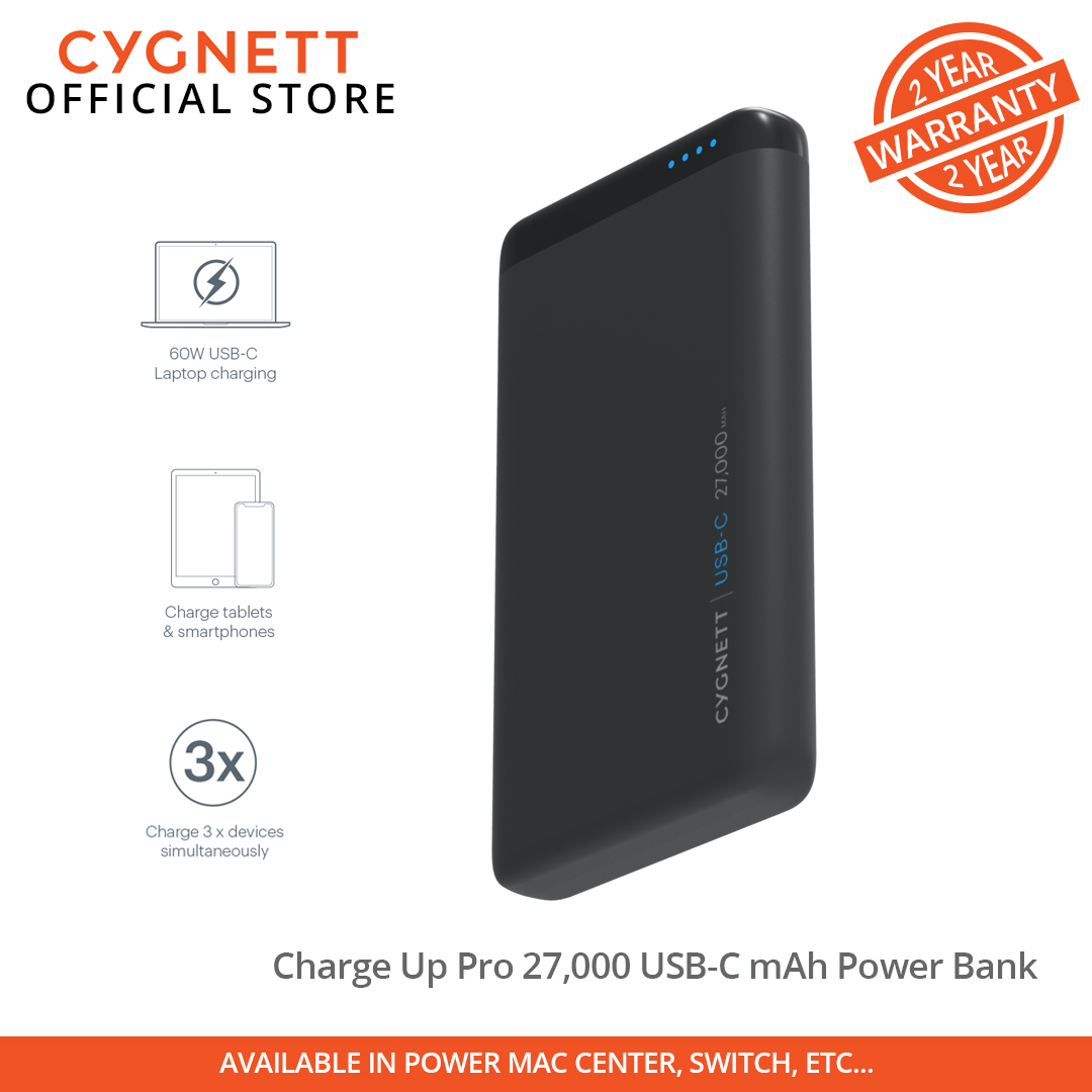 Cygnett ChargeUp Pro USB-C 27,000 mAh USB-C Laptop Power Bank - Black
