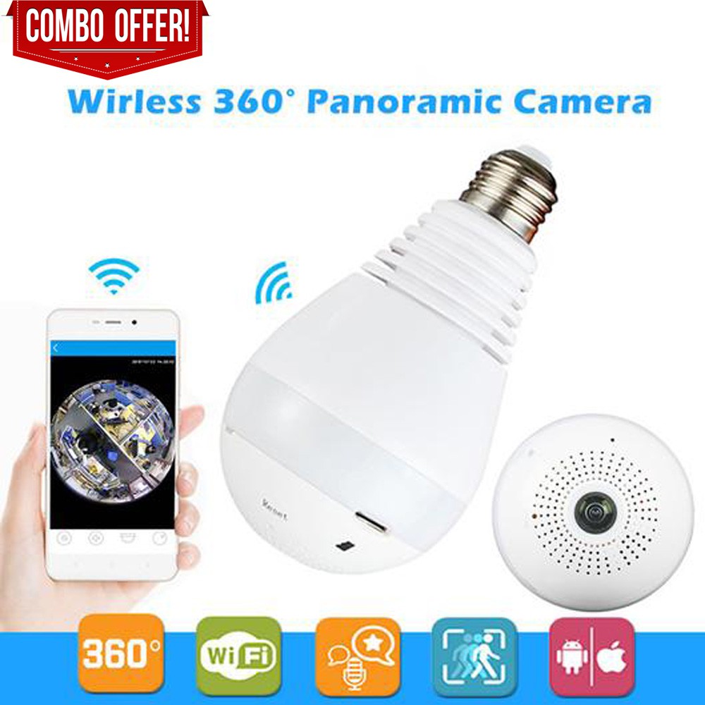 【In Stock】 V380 Bulb Type Lamp Holder Threaded Wireless WIFI Panoramic ...