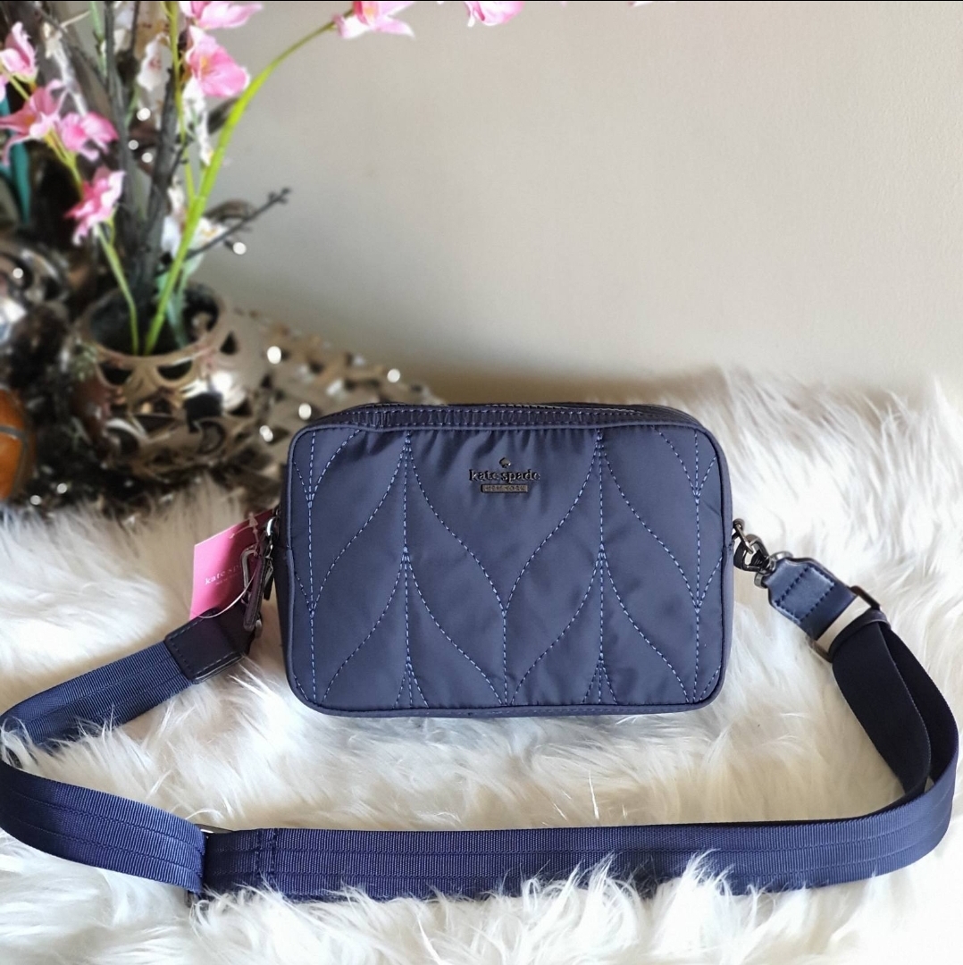 Kate Spade Ellie Double Zip Quilted Nylon Camera Bag - Navy Blue Ladies  Crossbody Bag | Lazada PH