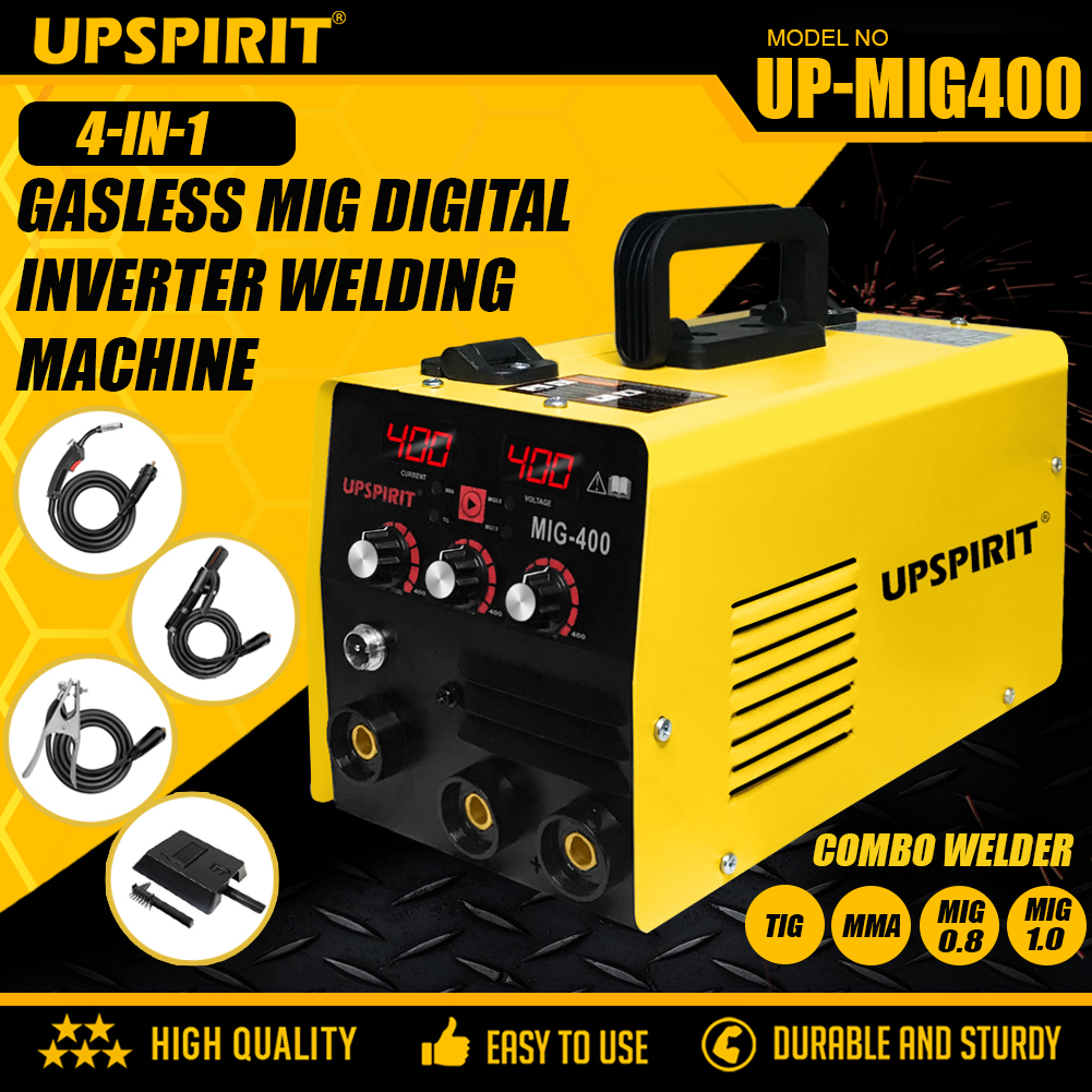 UPSPIRIT 4 IN 1 400A MIGWELD TECH Gasless MIG Fully Inverter Flux Cored