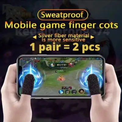 Finger Sleeve 2pcs Mobile Phone Gaming Sweat Proof Finger Cover Gloves Touch Screen Thumb Game