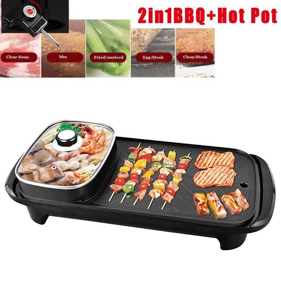 **Samgy Grill with Hot Pot, Electric Grill, 2 in 1 Electric Grill