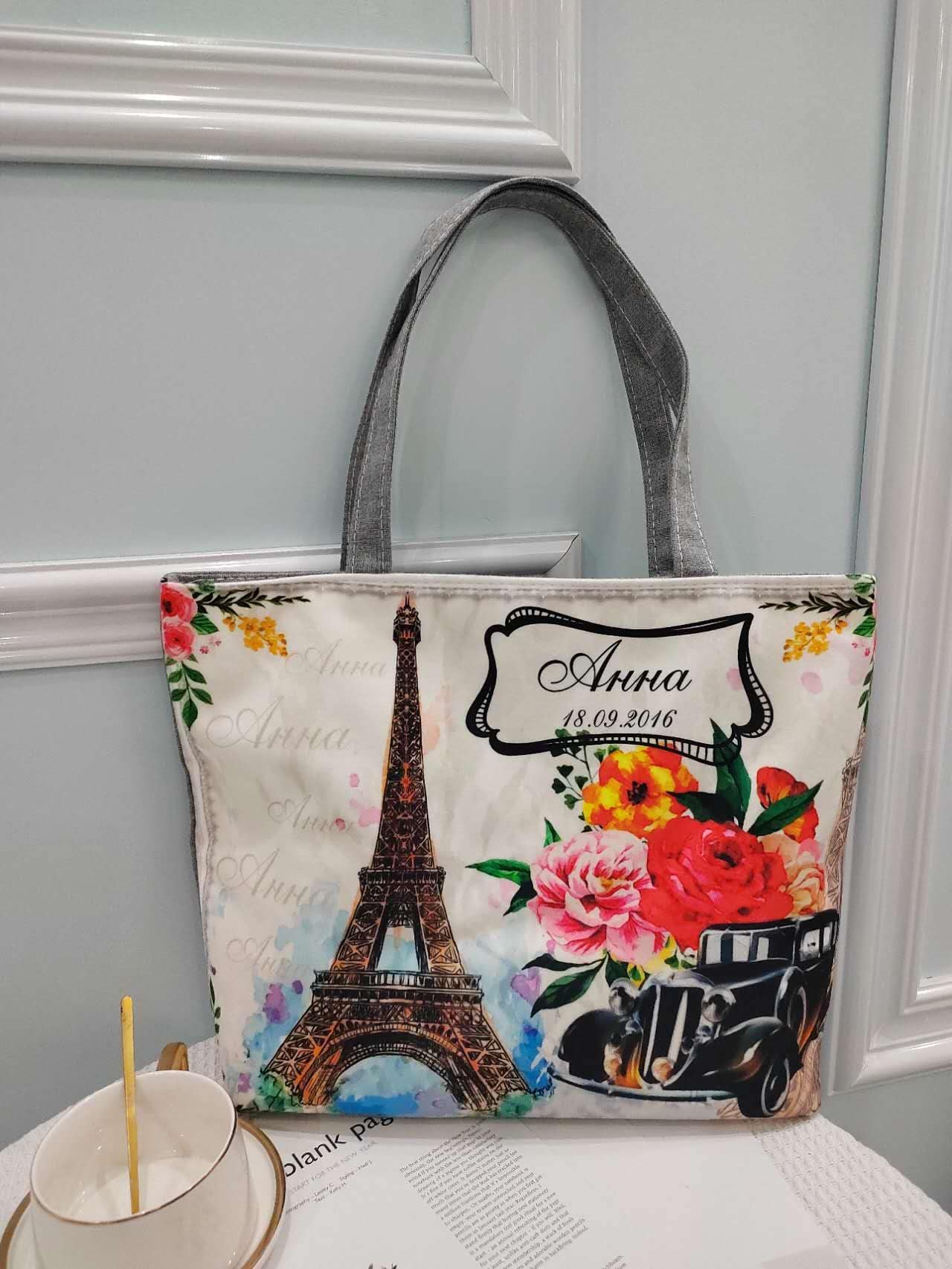 New Fashion Canvas Tote Bag Black White Canvas Shoulder Bag Simple With