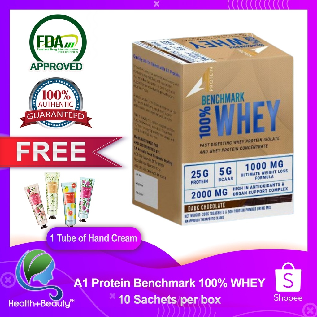 A1 Protein Benchmark Whey Protein 10 Sachets Per Box With Freebie Lazada Ph