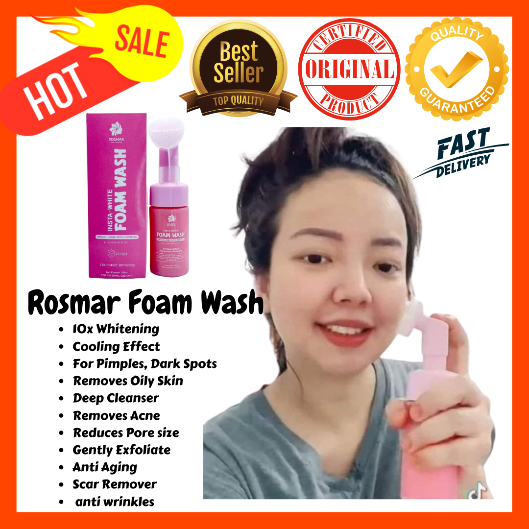 👍 ROSMAR FOAMING WASH 🥰 INSTANT WHITE FOAM WASH 👍 SMOOTH SKIN AND GLASS SKIN WITH COOLING EFFECT