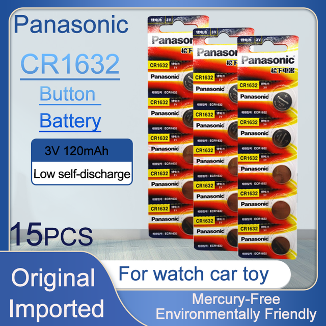 Panasonic CR1632 1632 ECR1632 DL1632 BR1632 3V Lithium Battery For ...