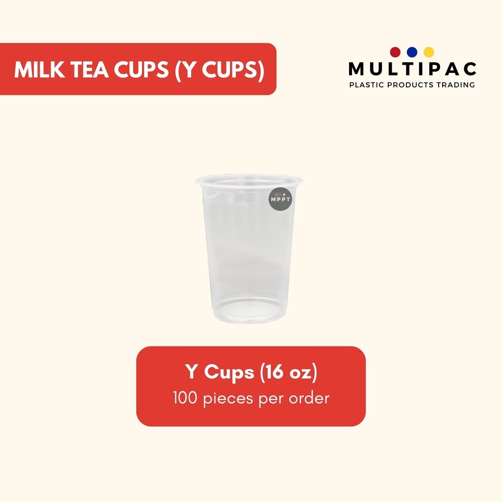 [100 PCS] Y Cups/Milk Tea Cups Clear Lids (12 oz 16 oz 22 oz Dome Lid