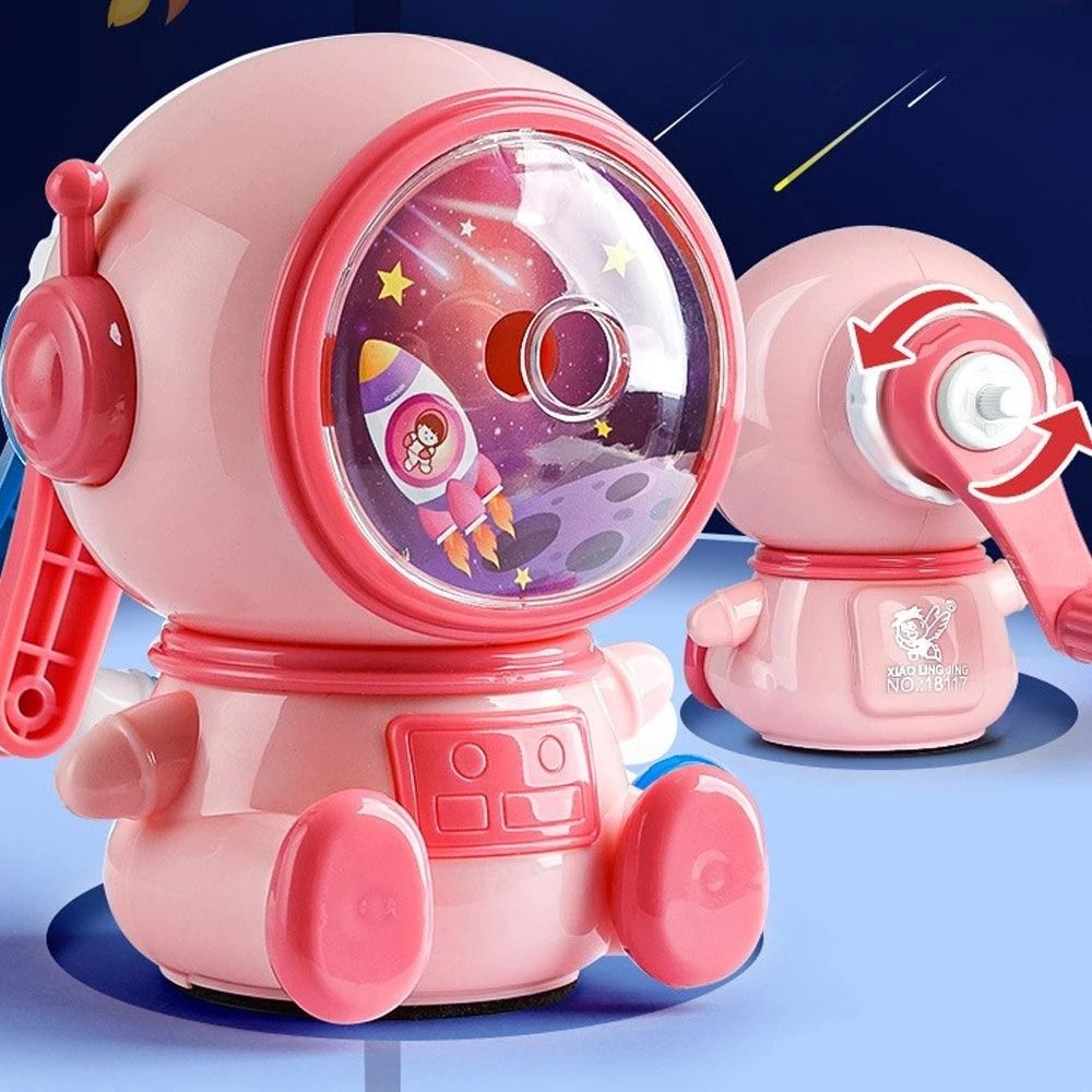 XAVIE Cute Office Stationery Automatically Cartoon Adjustable Manual Pencil Sharpeners Astronaut Pencil Sharpener Pencil Sharpener Hand-cranked